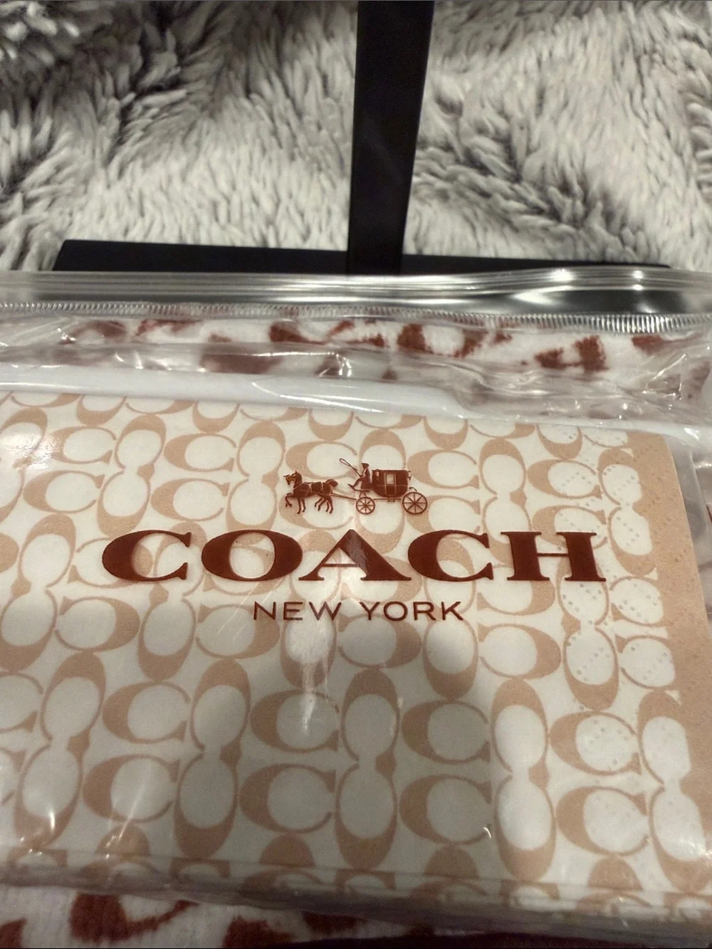 COACH Beige & Brown Travel Toothbrush Set with Branded Pouch - Picture 3 of 3
